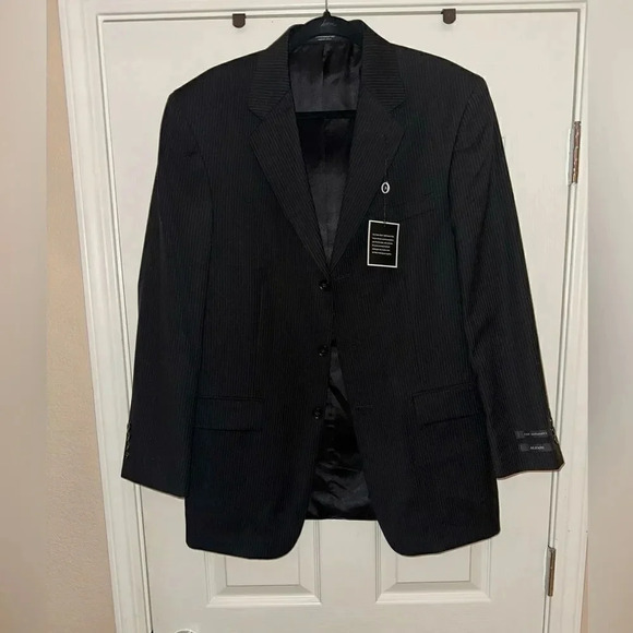 NWT-Men’s Alfani Black‎ Stripe Suit Blazer. Size 40R. - Picture 7 of 10